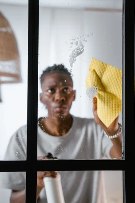 who-we-are A professional housekeeper arranging pillows in a luxurious hotel room while upholding service standards.